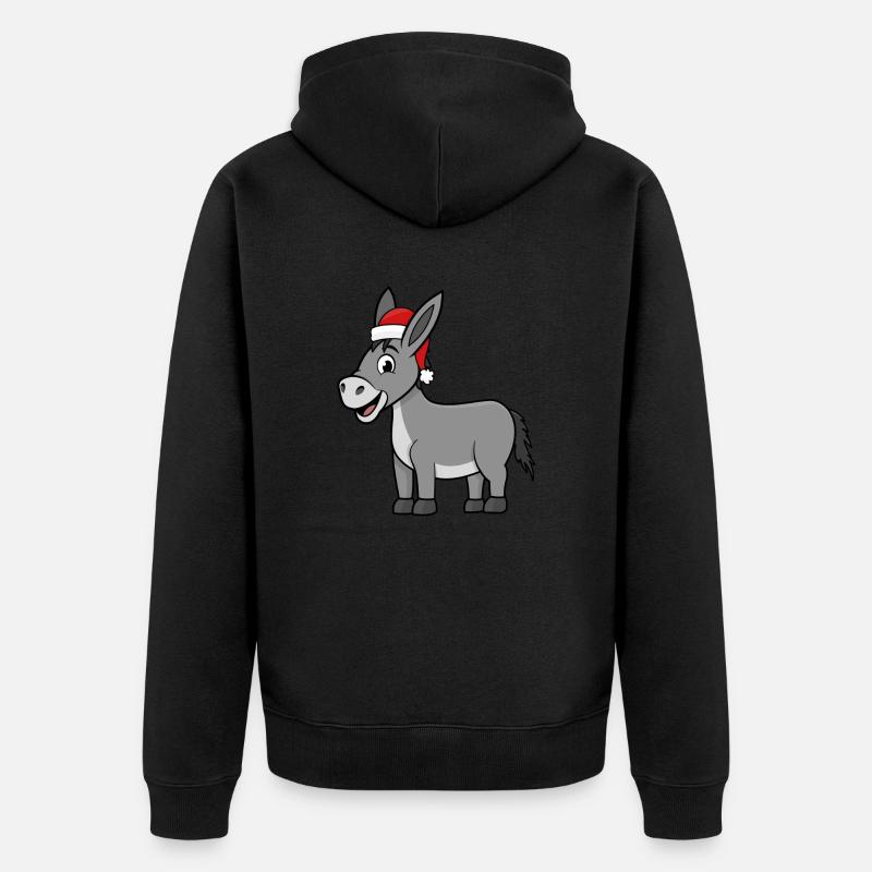 Âne de Noël - Veste à capuche bio Premium Unisexe - noir