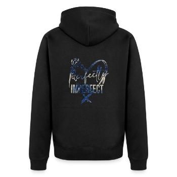 happy quotes positive quote cute love positivity - Unisex Premium Organic Zip Hoodie - black - Back - Nico (187cm)