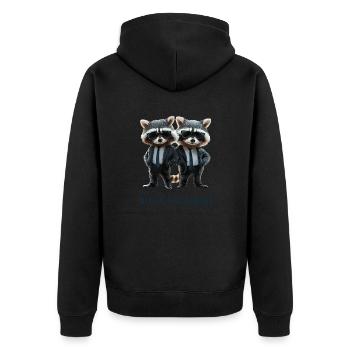 Les ratons laveurs bleus - Veste à capuche bio Premium Unisexe - noir - Dos - Nico (187cm)