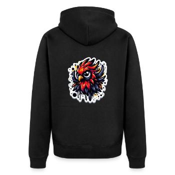 Black Phönix Inc - Unisex Premium Bio Zip Hoodie - Schwarz - Hinten - Nico (187cm)