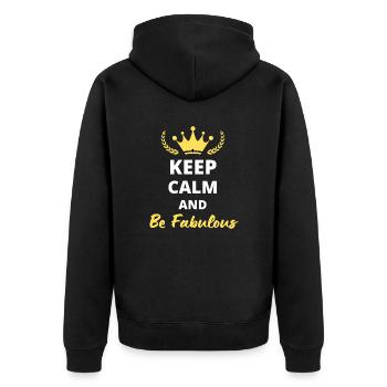 Keep Calm and Be Fabulous - Veste à capuche bio Premium Unisexe - noir - Dos - Nico (187cm)