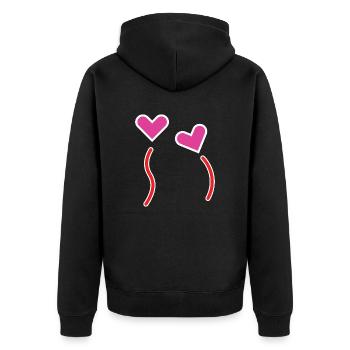 Sweet Couple 00 - Unisex Premium Organic Zip Hoodie - black - Back - Nico (187cm)