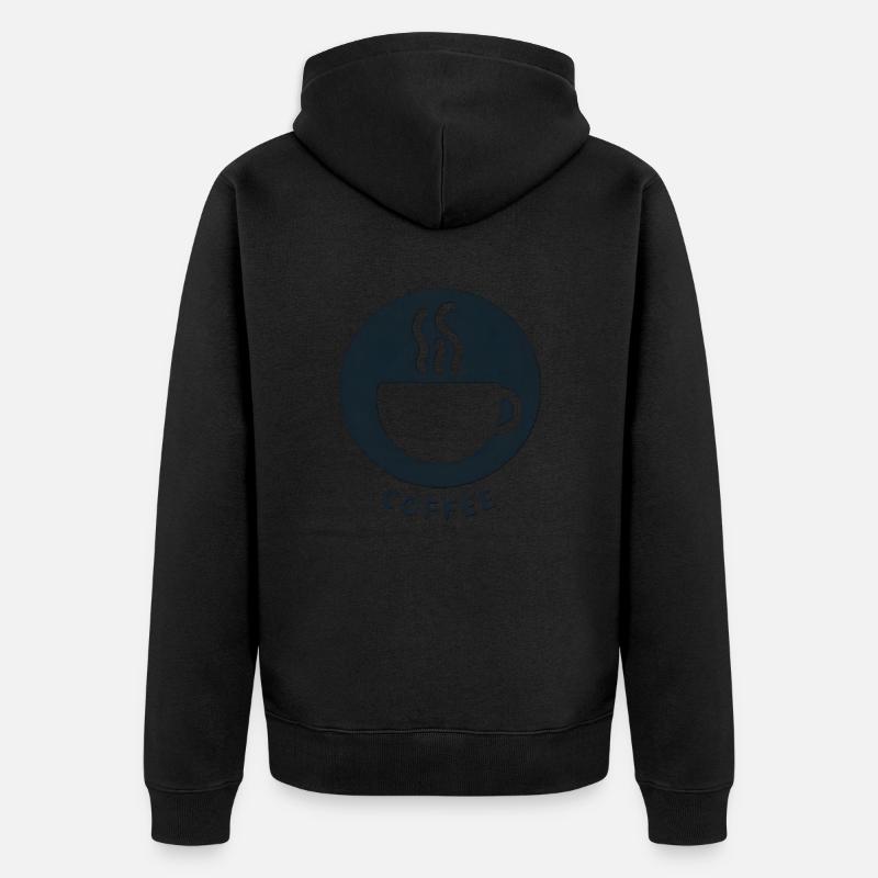 Kaffee Morgen Frühstück - Unisex Premium Bio Zip Hoodie - Schwarz