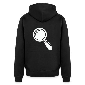 magnifying glass - Unisex Premium Organic Zip Hoodie - black - Back - Nico (187cm)
