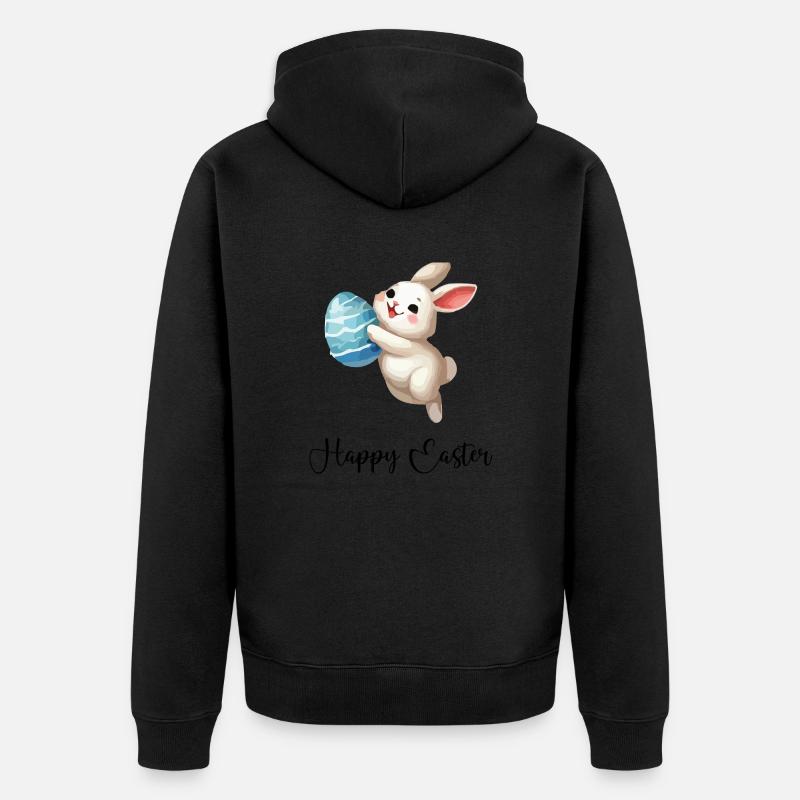 lapin lapin de pâques - Veste à capuche bio Premium Unisexe - noir