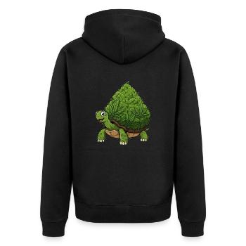 Turloco - Unisex Premium Bio Zip Hoodie - Schwarz - Hinten - Nico (187cm)