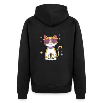 Étincelle de chat - Veste à capuche bio Premium Unisexe - noir - Dos - Nico (187cm)