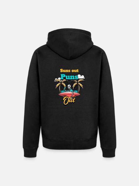 Suns out puns out - Unisex Premium Organic Zip Hoodie - black