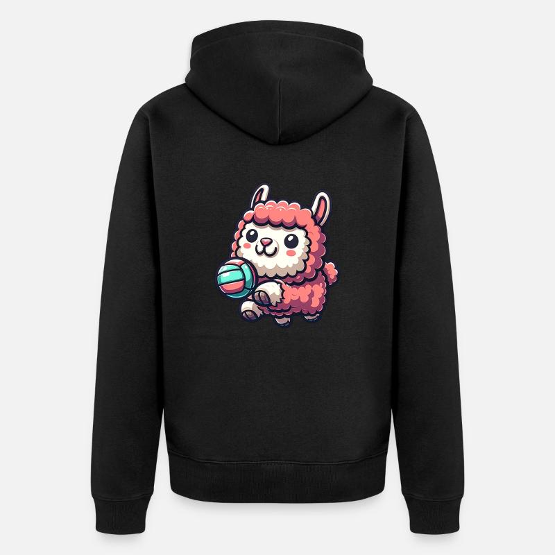 Mignon alpaga avec motif boule - Veste à capuche bio Premium Unisexe - noir