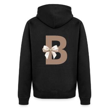 Lettre B Nœud - Veste à capuche bio Premium Unisexe - noir - Dos - Nico (187cm)