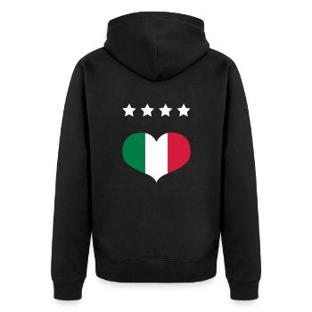 Italian Football - Unisex Premium Organic Zip Hoodie - black - Back - Nico (187cm)