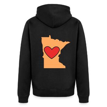 Liebe Minnesota Design für stolze Minnesotaner - Unisex Premium Bio Zip Hoodie - Schwarz - Hinten - Nico (187cm)
