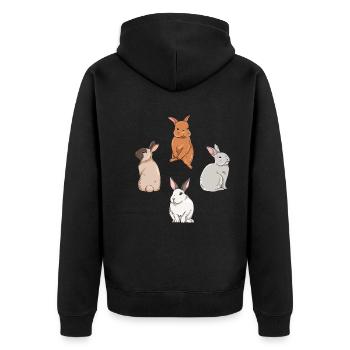 Conception de lapin mignon pour les propriétaires de lapins - Veste à capuche bio Premium Unisexe - noir - Dos - Nico (187cm)