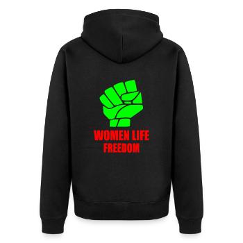Women life freedom - Veste à capuche bio Premium Unisexe - noir - Dos - Nico (187cm)