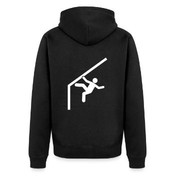 Bloc de blocs roches LA GRAVITÉ EST UN MYTHE rocher - Veste à capuche bio Premium Unisexe - noir - Dos - Nico (187cm)