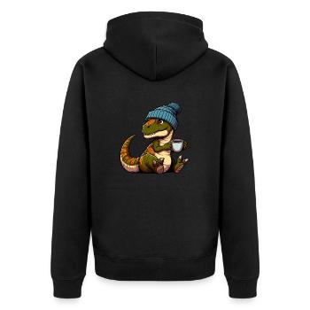 Bébé thé Rex Dino dinosaure bonnet chapeau Tee - Veste à capuche bio Premium Unisexe - noir - Dos - Nico (187cm)