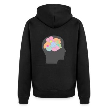 Kreative Vielfalt Explosion - Kunst - ApriNoeScor - Unisex Premium Bio Zip Hoodie - Schwarz - Hinten - Nico (187cm)