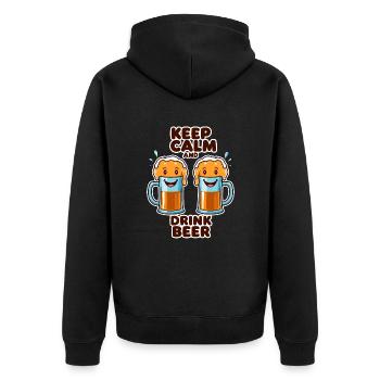 Funny beer mugs - Unisex Premium Organic Zip Hoodie - black - Back - Nico (187cm)