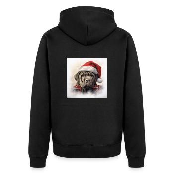 Weihnachten Mastino Napoletano - Unisex Premium Bio Zip Hoodie - Schwarz - Hinten - Nico (187cm)