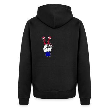 Holland Flag Christmas Peace Symbol Used - Unisex Premium Organic Zip Hoodie - black - Back - Nico (187cm)