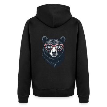 Mama Bear - Mama Bear - Unisex Premium Organic Zip Hoodie - black - Back - Nico (187cm)