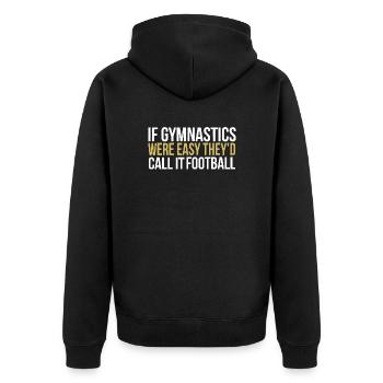 Gymnastik Turnen Turnerin Fussball Geschenk - Unisex Premium Bio Zip Hoodie - Schwarz - Hinten - Nico (187cm)