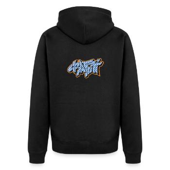 Graffiti - Unisex Premium Bio Zip Hoodie - Schwarz - Hinten - Nico (187cm)