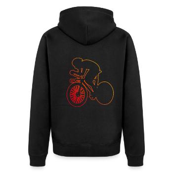 Vélo de route cyclisme sur route cyclisme sur route femmes - Veste à capuche bio Premium Unisexe - noir - Dos - Nico (187cm)