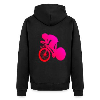 Vélo de route Cycliste de route Femmes Vélo de route Hommes - Veste à capuche bio Premium Unisexe - noir - Dos - Nico (187cm)