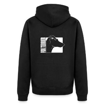 Smooth Fox Terrier Profile Wilsigns Dogs Dog - Unisex Premium Organic Zip Hoodie - black - Back - Nico (187cm)