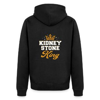 Kidney Stone Sufferer Humor Kidney Stones King - Veste à capuche bio Premium Unisexe - noir - Dos - Nico (187cm)