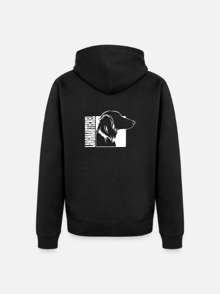Longhaired Profile Dogs Dog Wilsigns - Unisex Premium Organic Zip Hoodie - black