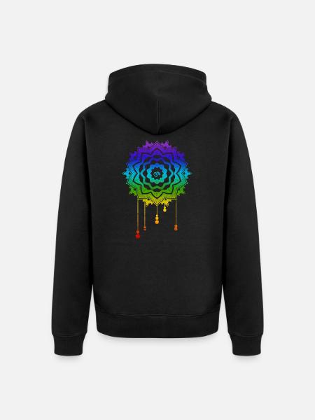 Chakra Mandala Om - Unisex Premium Organic Zip Hoodie - black