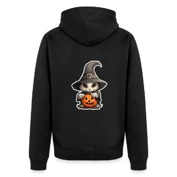 Halloween Hexenhäschen - Unisex Premium Bio Zip Hoodie - Schwarz - Hinten - Nico (187cm)