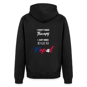 Népal idée cadeau drôle dicton drôle - Veste à capuche bio Premium Unisexe - noir - Dos - Nico (187cm)