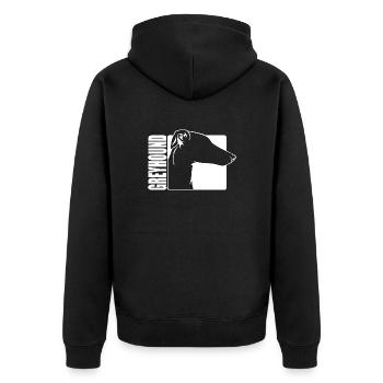 Greyhound Profile Dogs Dog Wilsigns - Unisex Premium Organic Zip Hoodie - black - Back - Nico (187cm)