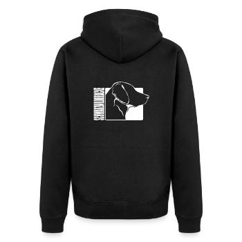 Schwarzwildbracke Profil Hunde Jagdhund Wilsigns - Unisex Premium Bio Zip Hoodie - Schwarz - Hinten - Nico (187cm)
