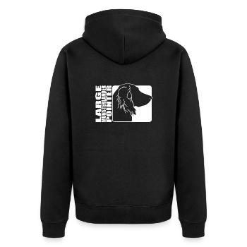Large Munsterlander Pointer Profil Hunde Wilsigns - Unisex Premium Bio Zip Hoodie - Schwarz - Hinten - Nico (187cm)