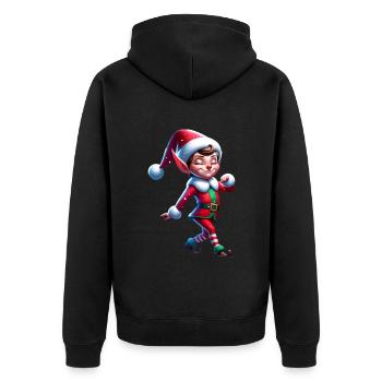 Christmas Elf Christmas - Unisex Premium Organic Zip Hoodie - black - Back - Nico (187cm)