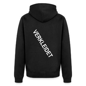 Verkleidet Fasching Kein Kostüm Karneval lustig - Unisex Premium Bio Zip Hoodie - Schwarz - Hinten - Nico (187cm)