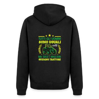 Agricoltura Solo I Migliori Guidano Trattore - Unisex Premium Bio Zip Hoodie - Schwarz - Hinten - Nico (187cm)