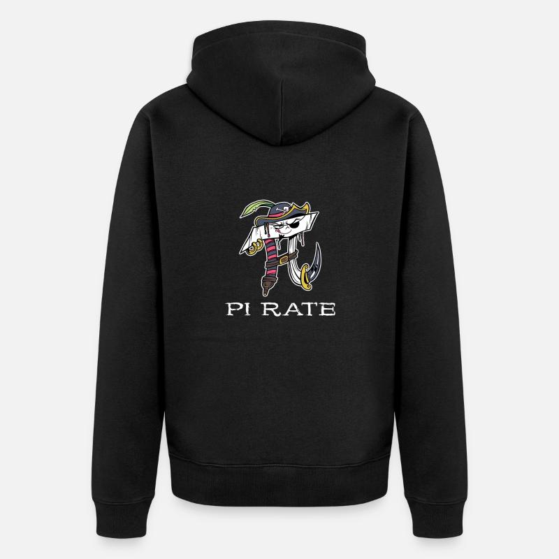 Math Pirate Pi - Veste à capuche bio Premium Unisexe - noir