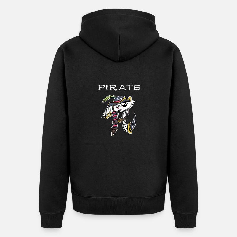 Math Pirate Pi - Unisex Premium Bio Zip Hoodie - Schwarz
