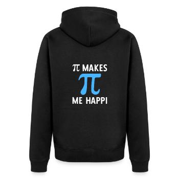 Math Pi Makes Me Happy Pi - Unisex Premium Bio Zip Hoodie - Schwarz - Hinten - Nico (187cm)