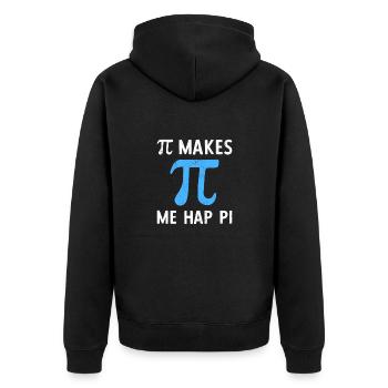 Math Pi Makes Me Happy Pi - Unisex Premium Bio Zip Hoodie - Schwarz - Hinten - Nico (187cm)