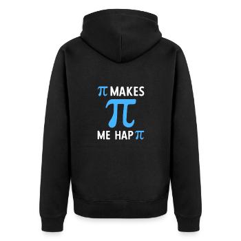 Math Pi Makes Me Happy Pi - Unisex Premium Bio Zip Hoodie - Schwarz - Hinten - Nico (187cm)