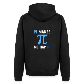 Math Pi Makes Me Hap Pi - Unisex Premium Bio Zip Hoodie - Schwarz - Hinten - Nico (187cm)