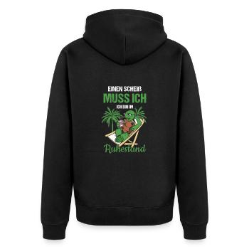 Einen Scheiß Muss Ich Ich Bin Im Ruhestand Rente - Unisex Premium Bio Zip Hoodie - Schwarz - Hinten - Nico (187cm)