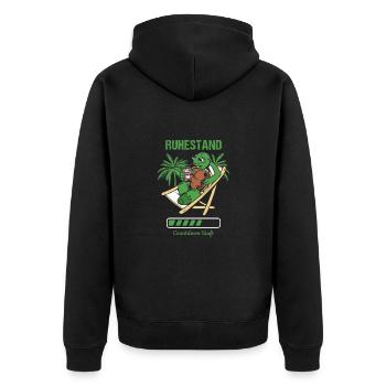 Pensionierung Ruhestand Countdown Läuft Rente - Unisex Premium Bio Zip Hoodie - Schwarz - Hinten - Nico (187cm)