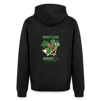 Pensionierung Ruhestand Countdown Läuft Rente - Unisex Premium Bio Zip Hoodie - Schwarz - Hinten - Nico (187cm)